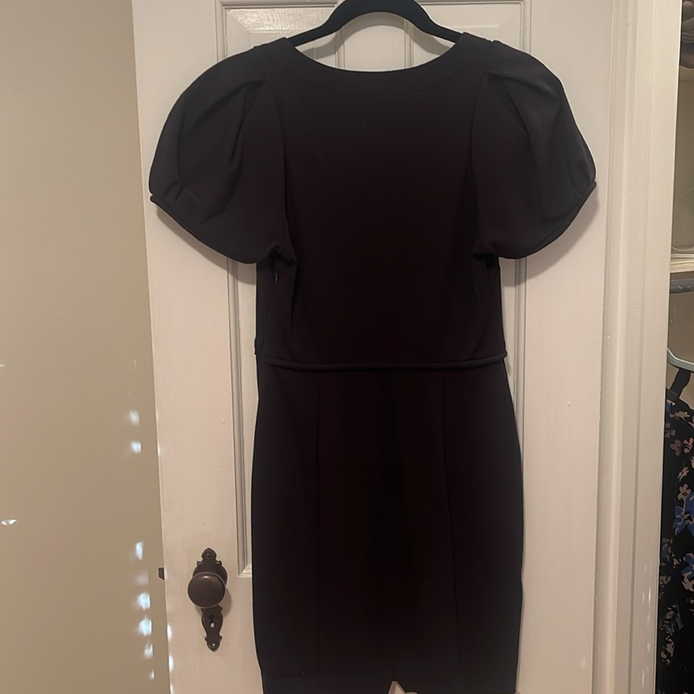 Bcbgeneration Black Structured Cap Sleeve Pleated… - image 2